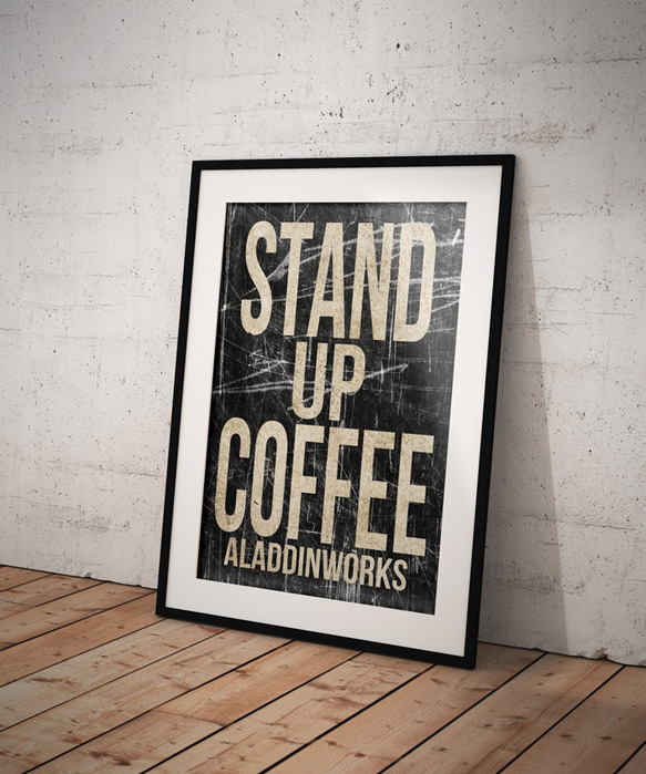 STAND UP COFFEE(黒) ポスター 2枚目の画像