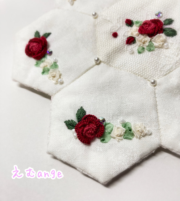 ローズ刺繍のオーナメント 5枚目の画像