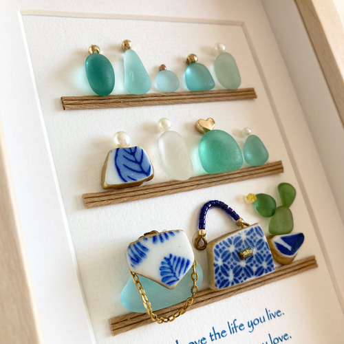 【専用】シーグラスアート<★香水瓶No.13> レア 置物 一点もの 幸運幸福 専用】シーグラスアート<☆香水瓶No.13> レア 置物 一点もの 幸運幸福