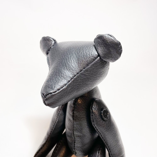 イタリアんレザーを使用した本革手縫いテディベア ぬいぐるみ Chabi