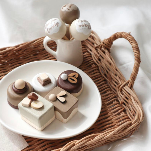 petit cake set 木のおもちゃ ケーキ おままごと 木製 インテリア 撮影