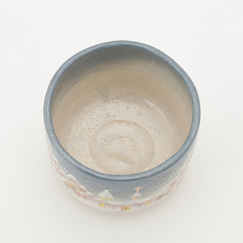 楽焼茶碗「聖夜の教会」 抹茶碗 茶道具 クリスマス 手描き 茶碗・めし
