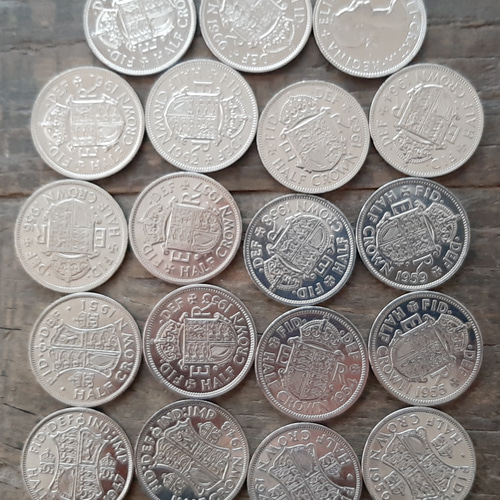 硬貨 イギリス ハーフクラウン 20枚セット 英国コイン 1947~1967