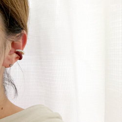 ★再販★軽い/クリスマスカラーのイヤーカフ/3点セット/レッド/ホワイト/グリーン/クレイ 5枚目の画像