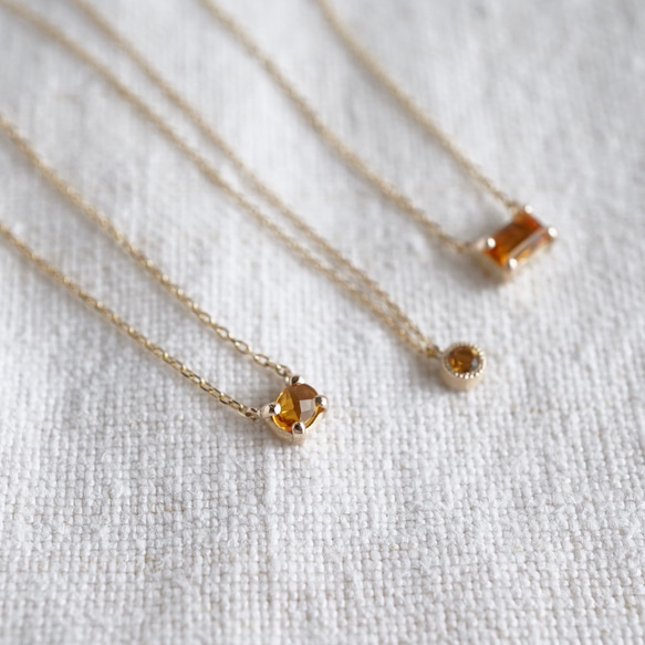 [November] Citrine oval necklace [P109K10(CT)] 7枚目の画像