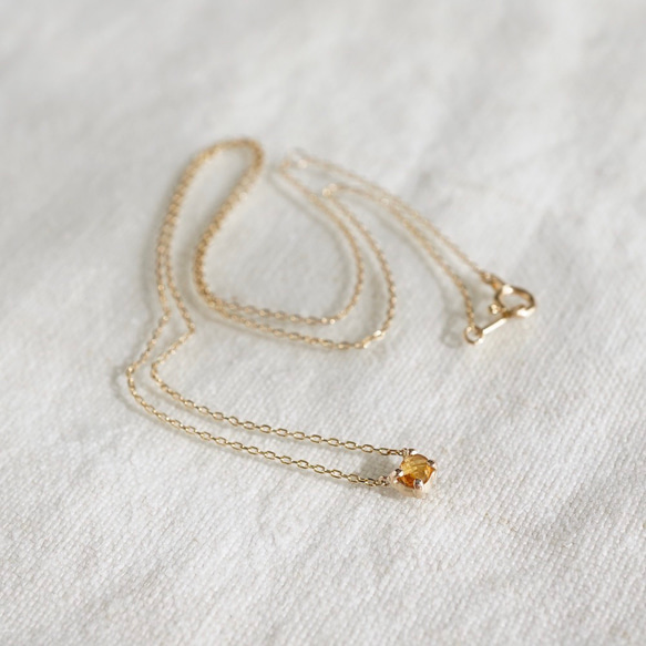 [November] Citrine oval necklace [P109K10(CT)] 5枚目の画像