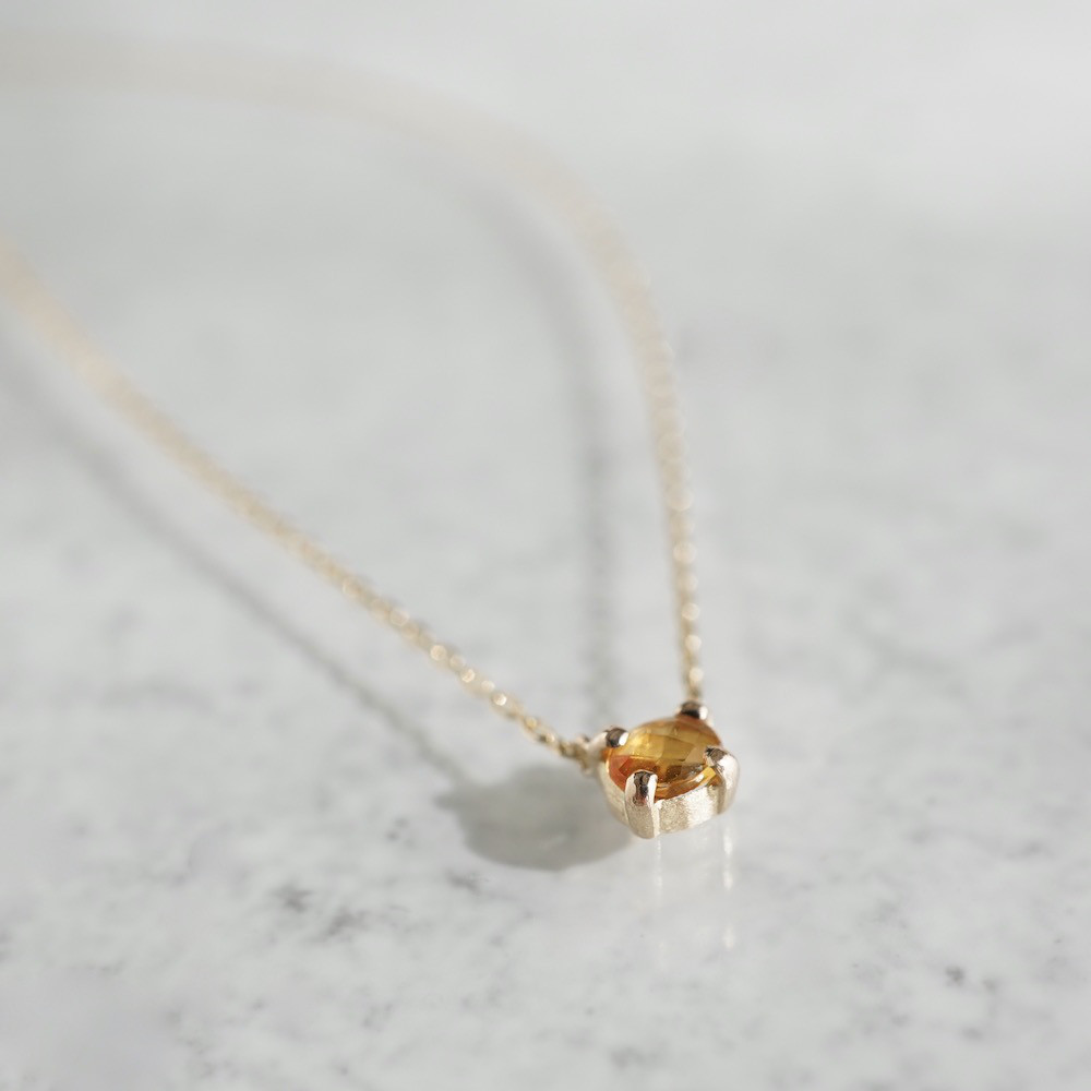 [November] Citrine oval necklace [P109K10(CT)]