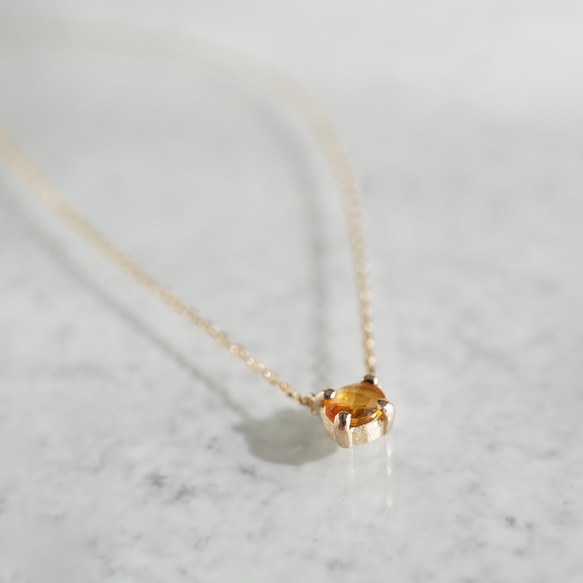 [November] Citrine oval necklace [P109K10(CT)] 1枚目の画像