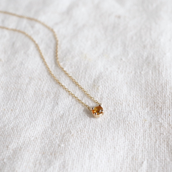 [November] Citrine oval necklace [P109K10(CT)] 4枚目の画像