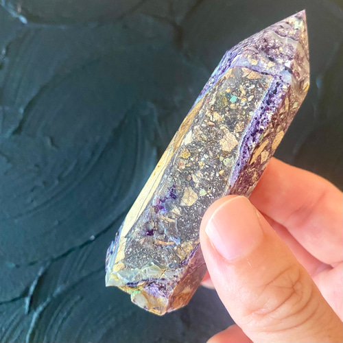 ①天然石 キラキラ　フローライト　ラフカット　3本セット マルチカラーフローライト キューブカットデザイン アメリカ産