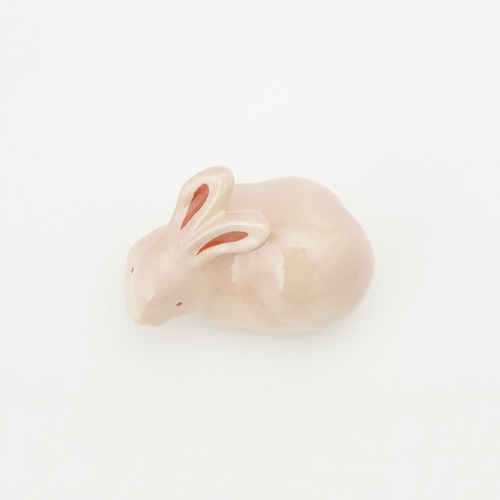 2023年干支「楽入窯製 うさぎ置物」 楽焼 手描き 卯 正月 その他置物