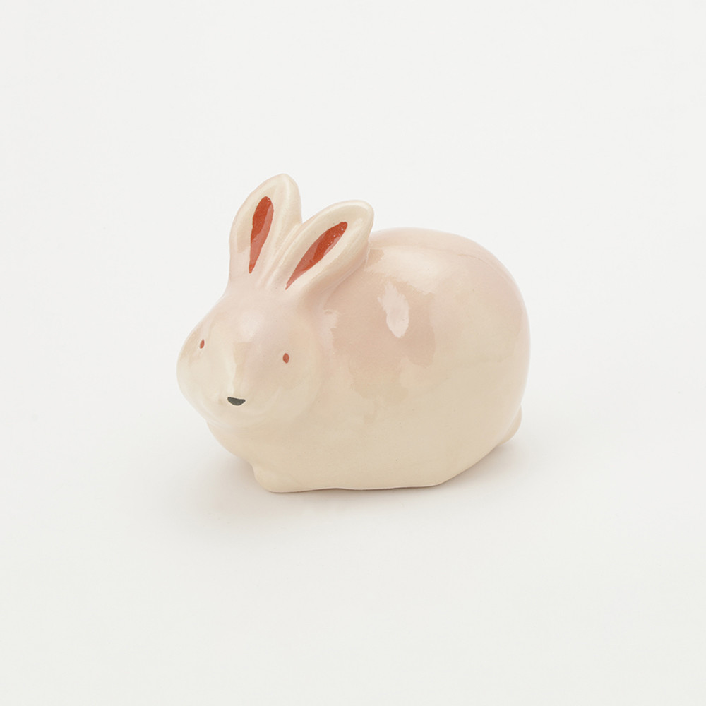 2023年干支「楽入窯製　うさぎ置物」 　楽焼　手描き　卯　正月