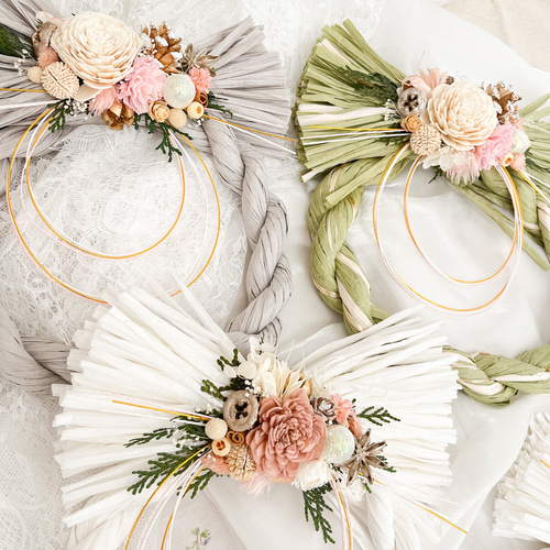 ❁2025年　お正月飾り❁　しめ縄　しめ縄飾り Amazon.co.jp: ［ 2025年 mamawreath しめ縄 初夢飾り ］鶴 つる 正月