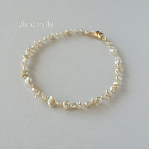 No.1868○*アコヤケシパール オーダーブレスレット○*14kgf K10 K18