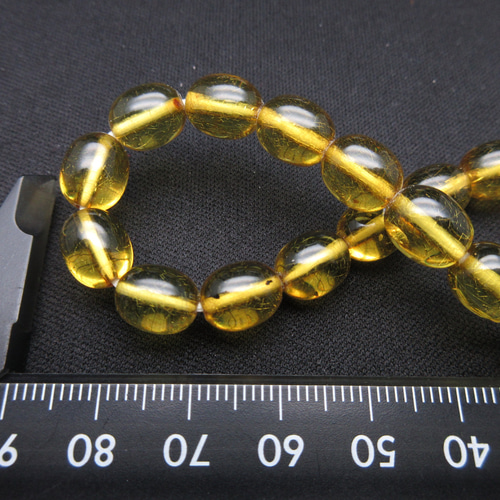 琥珀木　アンバー　天然木　ブレスレット 天然琥珀(アンバー)セミラウンド型ブレスレット】/size(約16.5