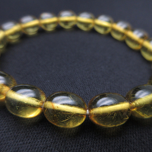 天然琥珀(アンバー)セミラウンド型ブレスレット】/size(約16.5