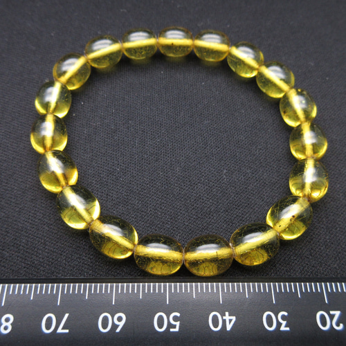 天然琥珀(アンバー)セミラウンド型ブレスレット】/size(約16.5