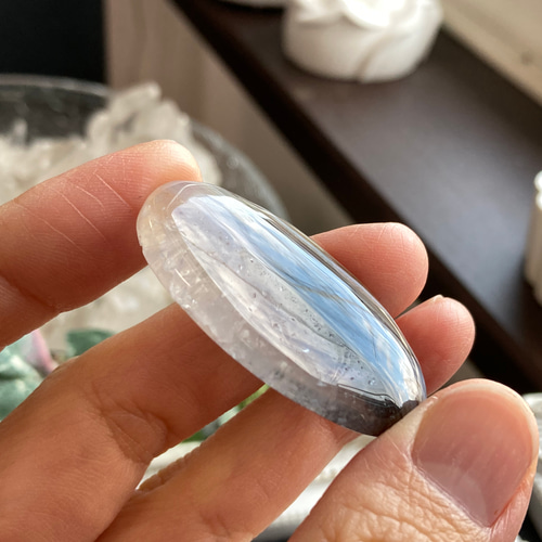 結晶付きバンデッドアゲート(縞瑪瑙） 天然石ルース 天然石