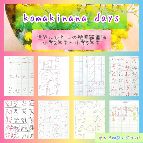 小学2年生以上【1冊60ページ】オーダー硬筆練習帳／ひらがな／漢字  