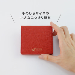 最小レベルでありながら、大容量・丈夫さを両立させてYOSHINA二つ折財布！【レッド】 2枚目の画像