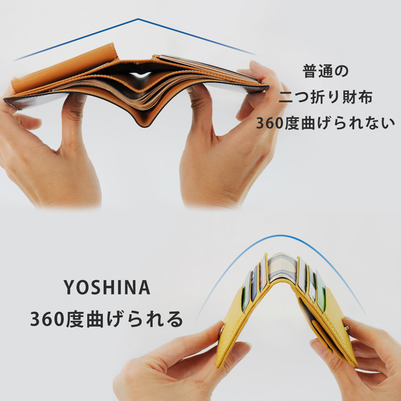 最小レベルでありながら、大容量・丈夫さを両立させてYOSHINA二つ折財布！【オレンジ】 5枚目の画像