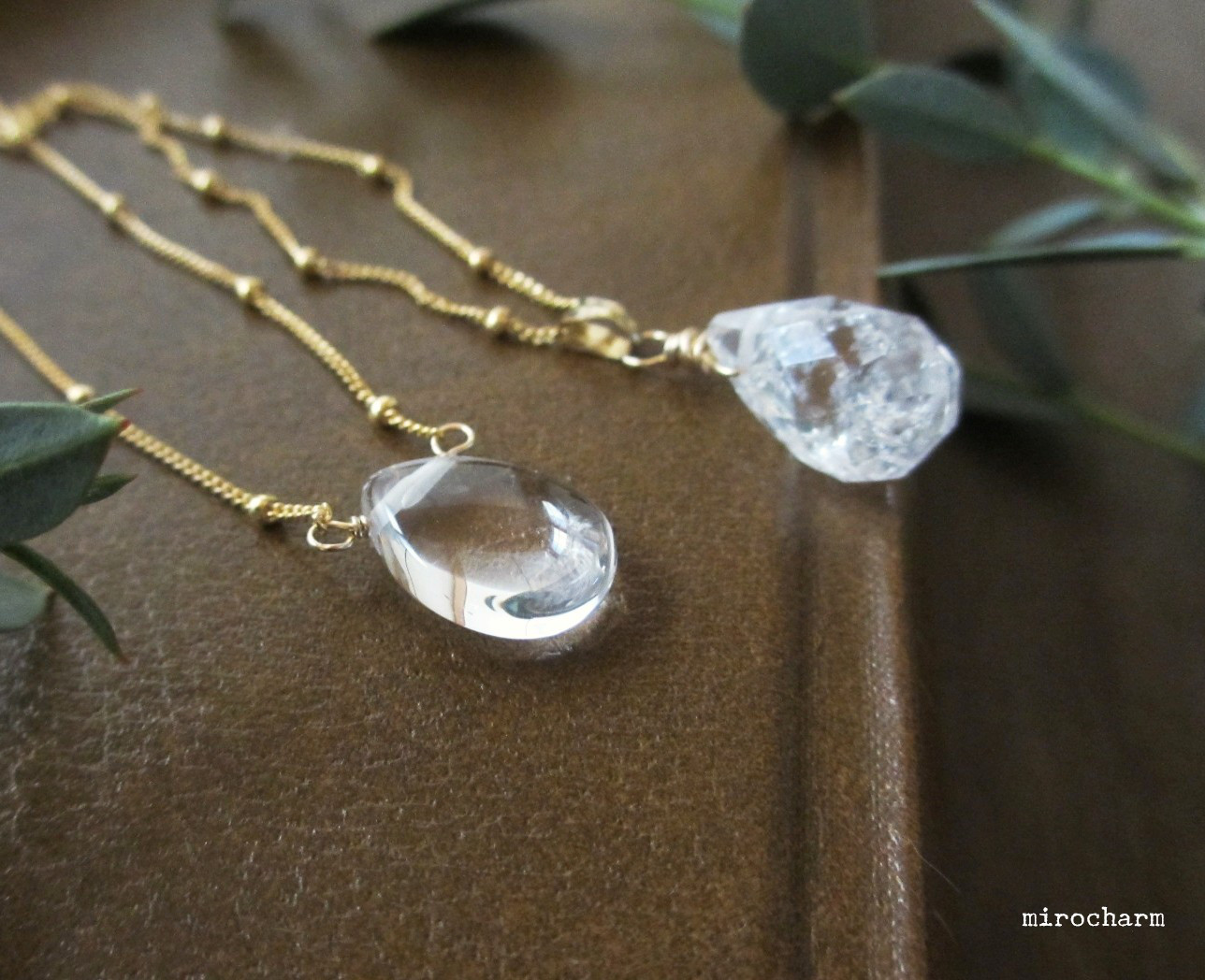 14Kgf} 雨粒と氷の結晶ネックレス ＊天然クリスタル