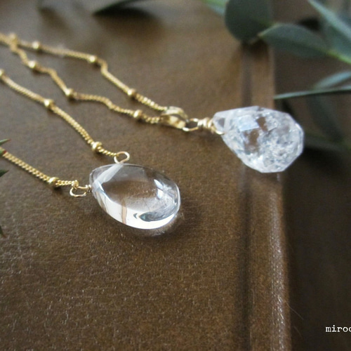 14Kgf} 雨粒と氷の結晶ネックレス ＊天然クリスタル
