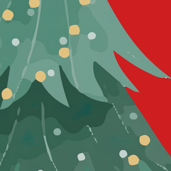 アートポスター クリスマス ツリー レトロ 赤 グリーン ゴールド 北欧風 ヴィンテージ シンプルモダン おしゃれ 2枚目の画像