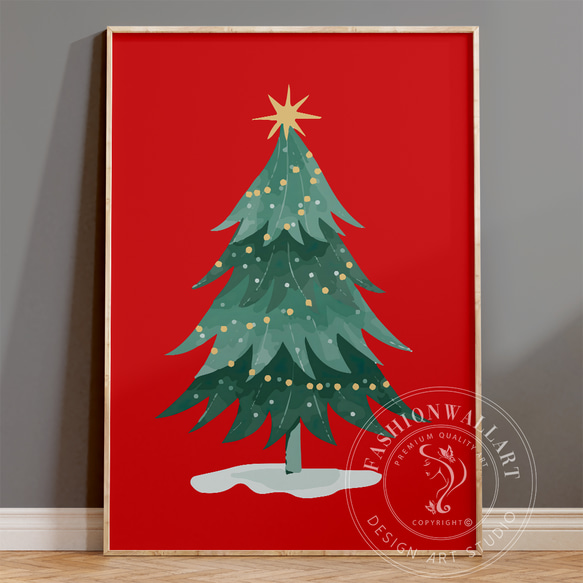 アートポスター シンプル 可愛い クリスマスツリーアート 4441-C 写真・グラフィック Fashion Wall Art  通販｜Creema(クリーマ) 14993842