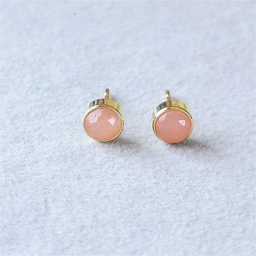 4mm グァバクォーツ ベゼルピアス【金属アレルギー対応】 AP-＃217 