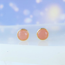 4mm グァバクォーツ ベゼルピアス【金属アレルギー対応】 AP-＃217 