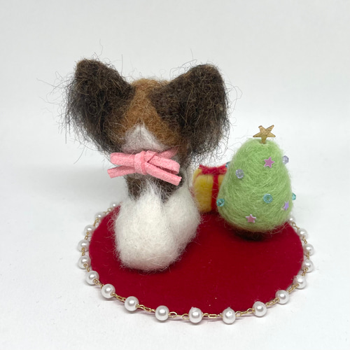 羊毛フェルトクリスマスセット パピヨンちゃん 羊毛フェルト tinkle