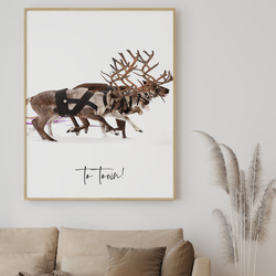 アートポスター クリスマス 北欧風 サンタクロース トナカイ シンプルモダン おしゃれ 3枚セット 4枚目の画像