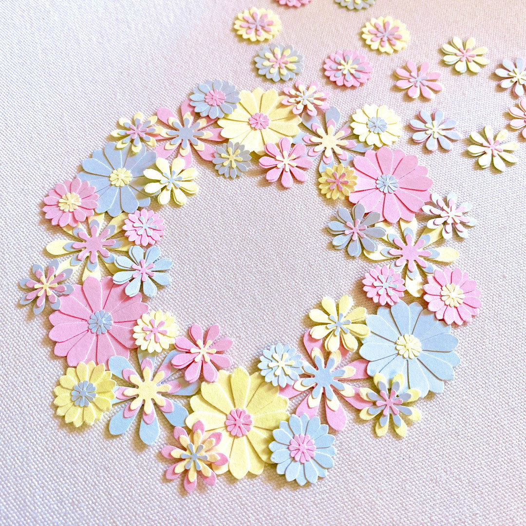 送料込み クラフトパンチ 花 アルバム カラフル 飾り 寄せ書き