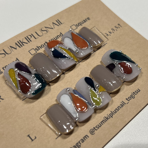 ネイルチップ ニュアンスネイル/ワイヤーネイル/カラフルネイル/個性派