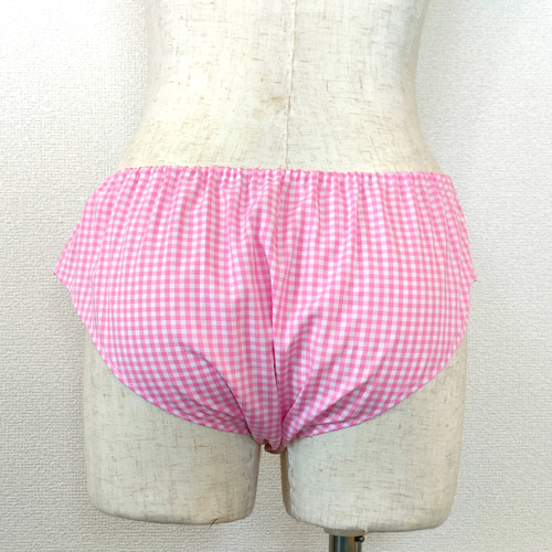 やわはだパンツ 綿100% ギンガムチェック ピンク その他ファッション