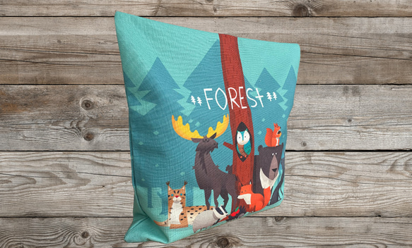 森林坐墊 夜間森林中的動物-絲柏香味- 第3張的照片