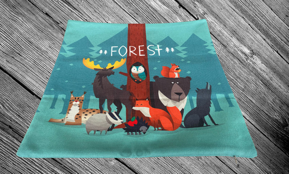 森林坐墊 夜間森林中的動物-絲柏香味- 第4張的照片