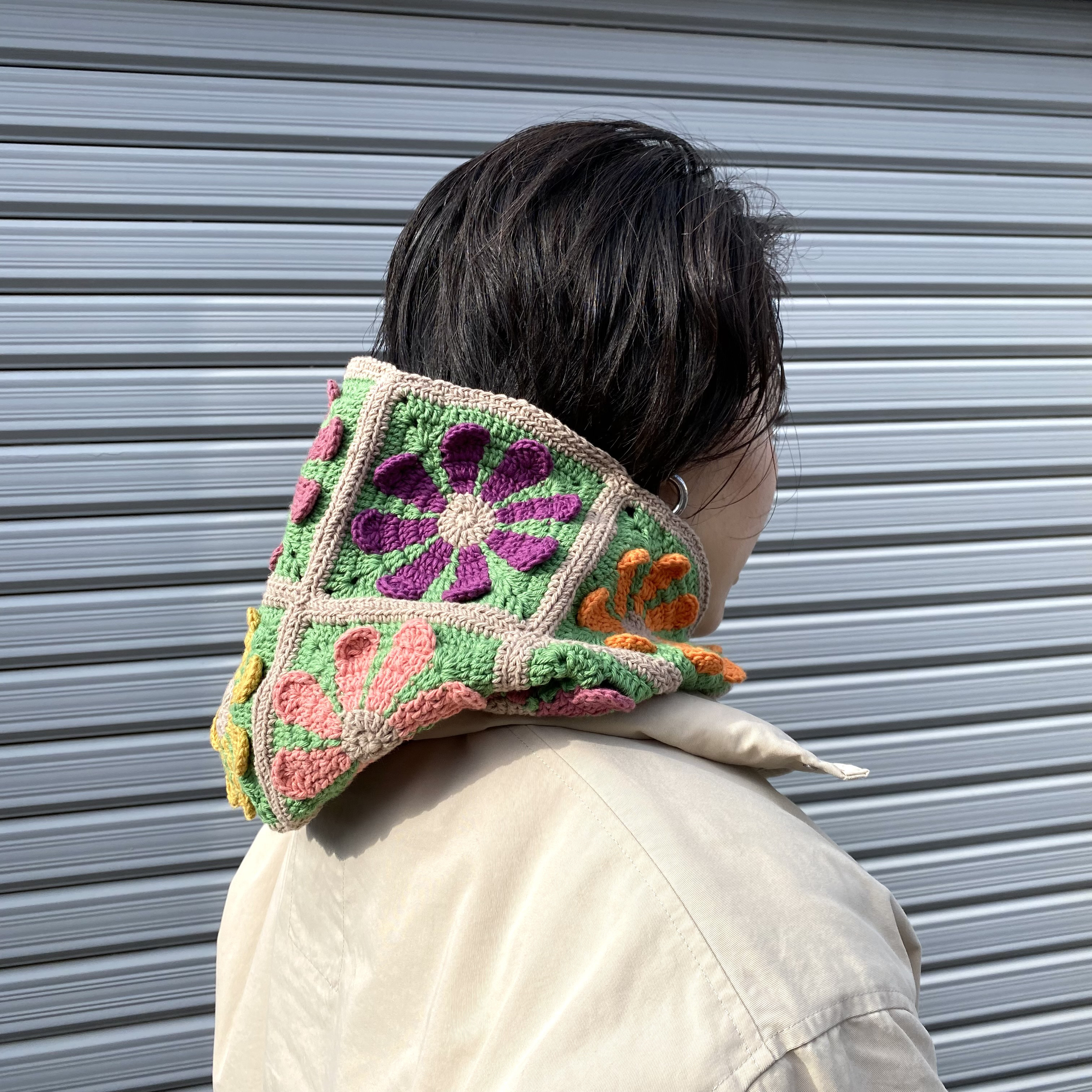 【NO.3122047】クロシェ編みバラクラバ 優しい色合いのカラー