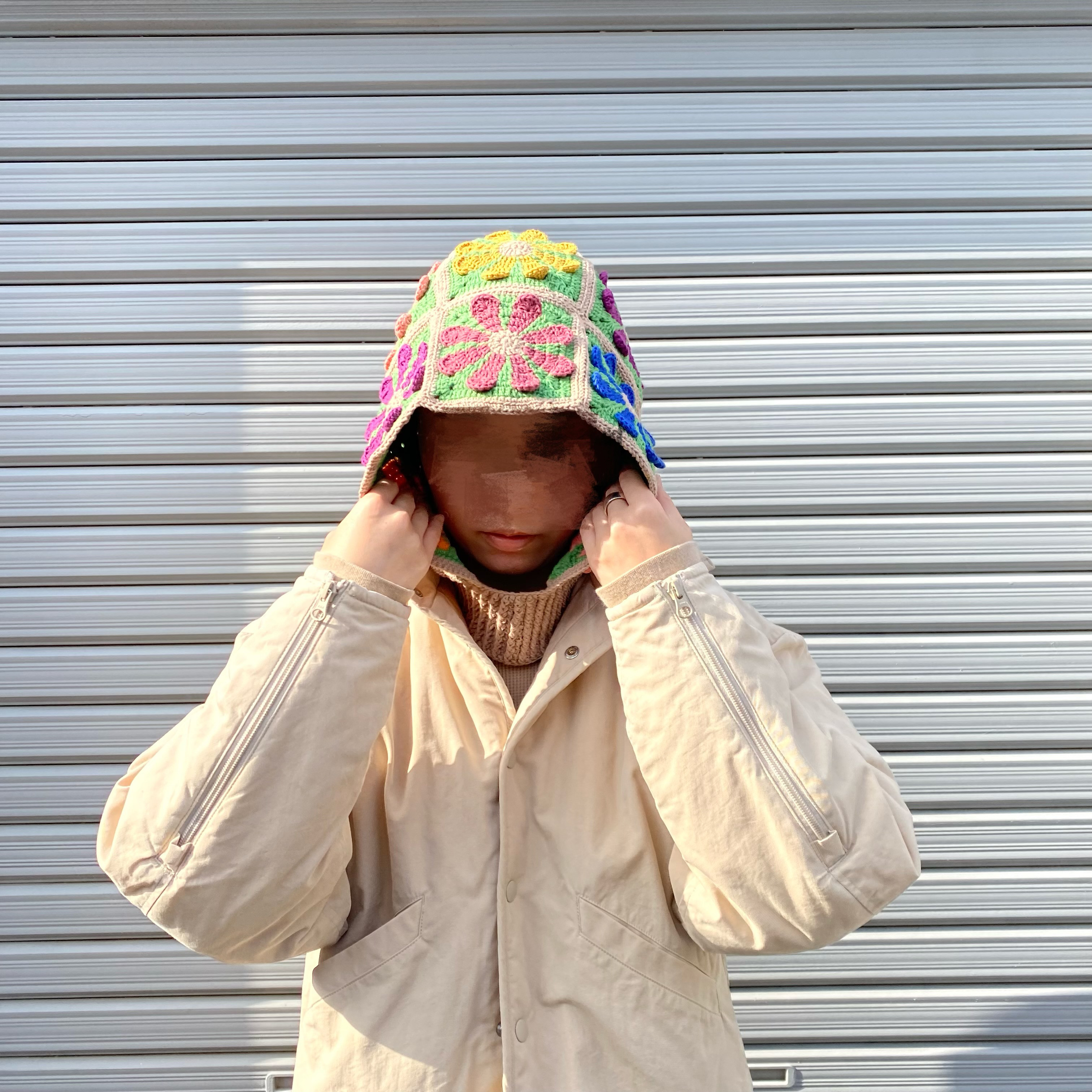 【NO.3122047】クロシェ編みバラクラバ 優しい色合いのカラー