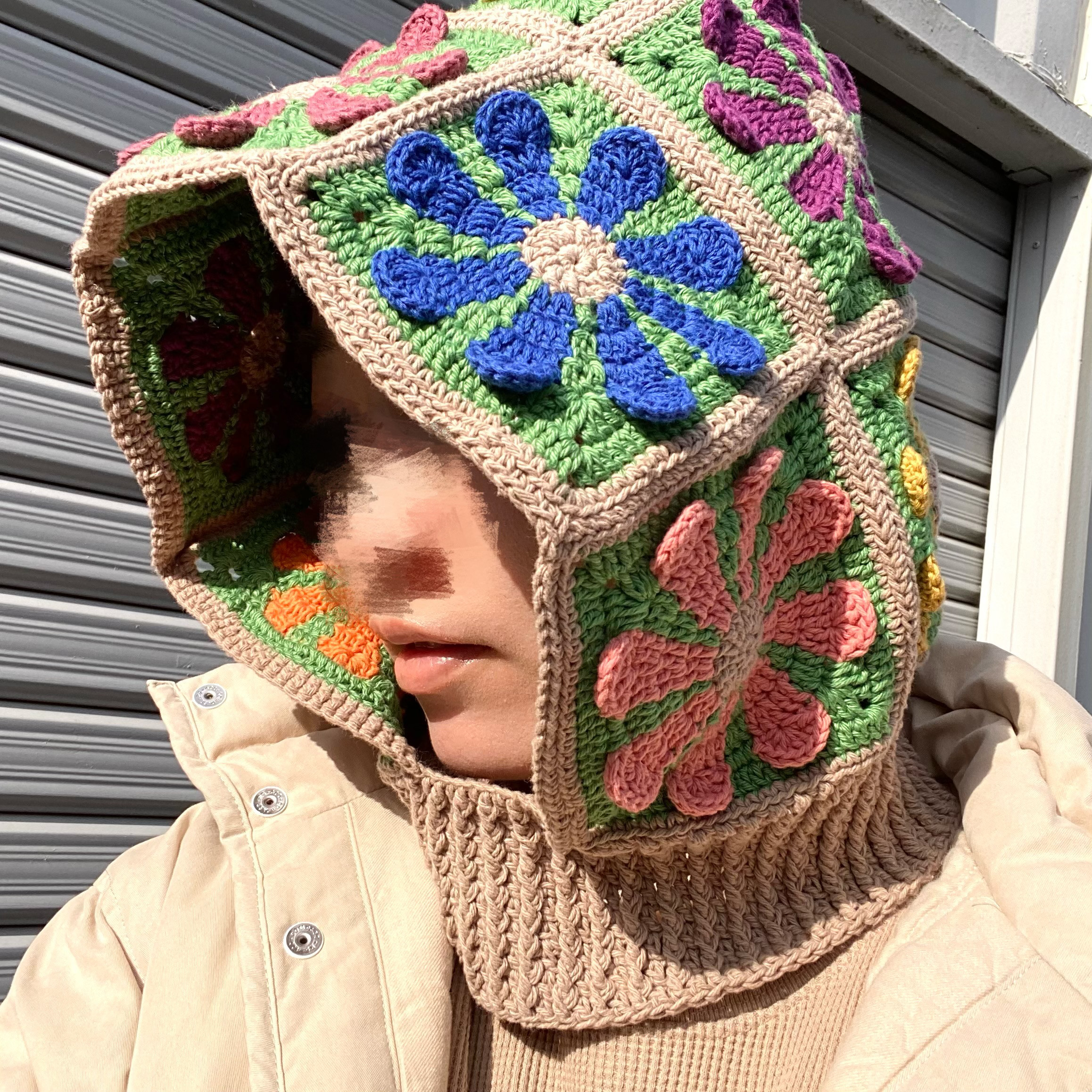 【NO.3122047】クロシェ編みバラクラバ 優しい色合いのカラー