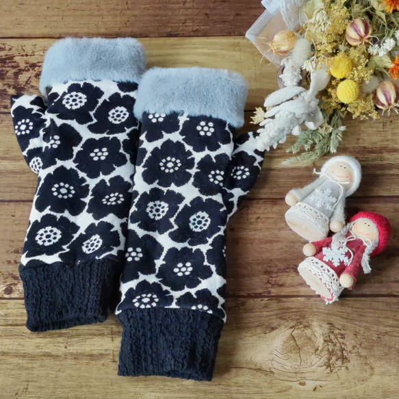 あったかハンドウォーマー＊アネモネブラック 手袋・ミトン 23iro  