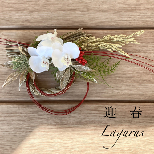 早割お正月2026】胡蝶蘭しめ縄飾り S サイズ K1 お正月飾り しめ縄