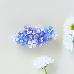 8cm barrette hydrangea パステルカラー ブルー系 紫陽花　 10枚目の画像
