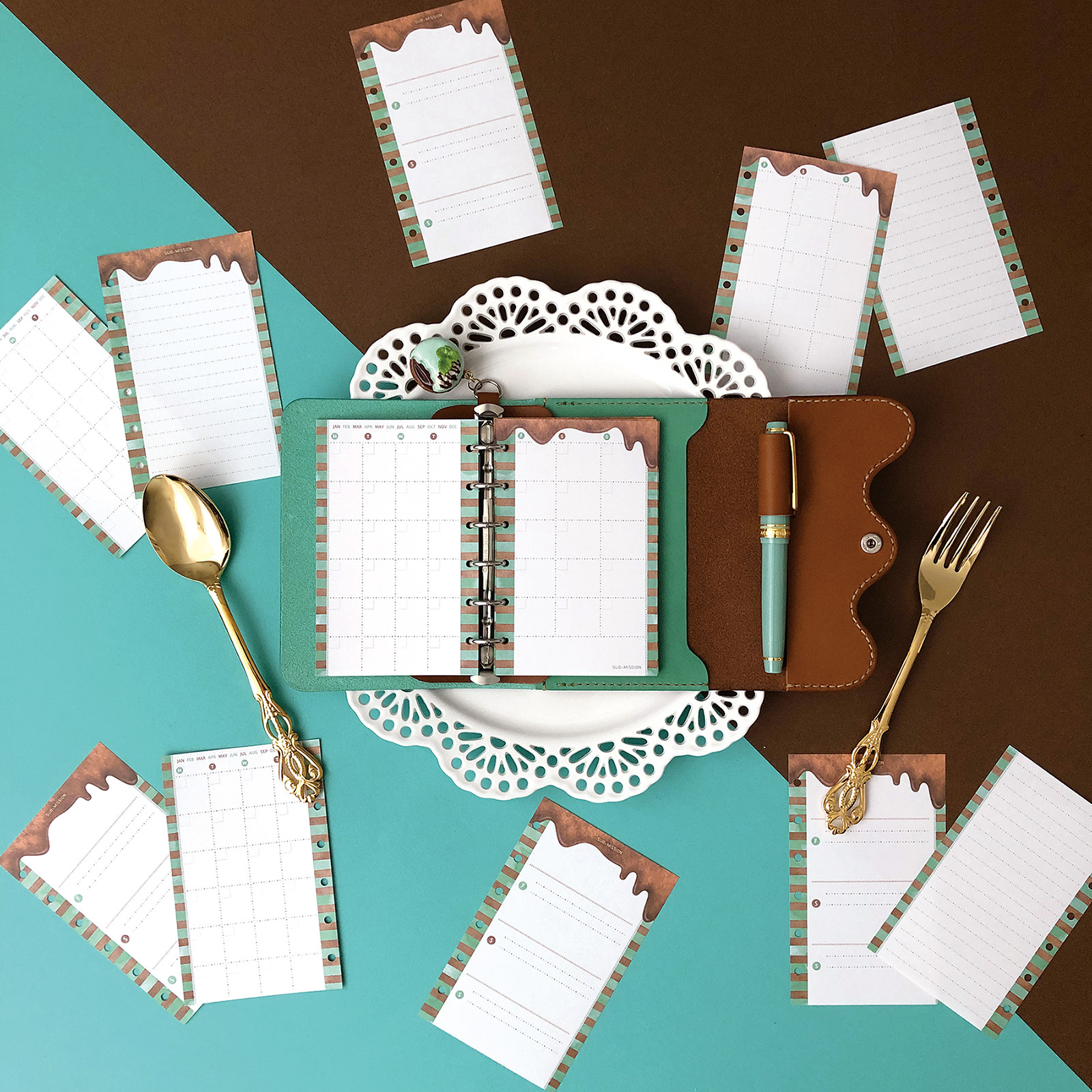 ミニ6用】チョコミントリフィル / 3種 << SUB×MISSION >> 手帳 SUB