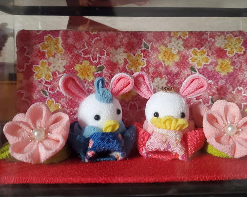 正月　おひな祭りに！　おばあちゃんの手作り　ちりめん　つまみ細工　鶴　正月飾り 6fc9f1fa91b2bb91483f0735cf17b2