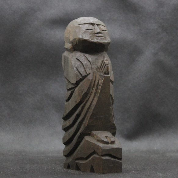 人気ブランドを 善財童子（16cm jk4116）仏像 円空仏 摸刻 木彫 彫刻 円空工房Z 彫刻