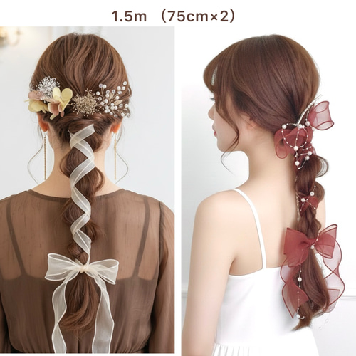 パール＆アップルグリーン】ポニーフック/ ヘアアクセサリー ヘア