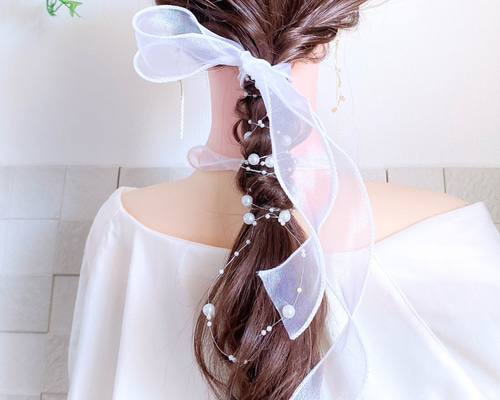 楽天市場】お団子ヘア リボン ヘアアクセサリー ワイヤー ライン