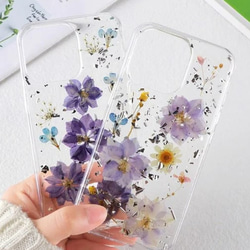 手作りの本物の花のiPhone電話ケース 2枚目の画像